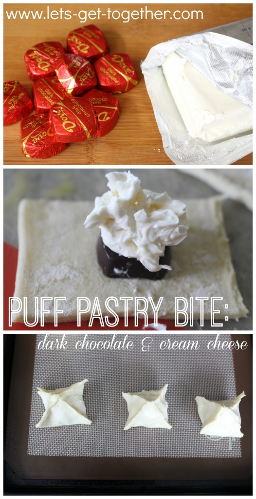 Puff Pastry Bite: Dark Chocolate & Cream Cheese