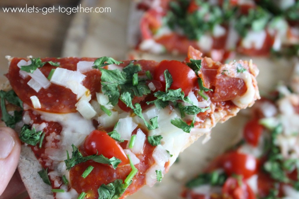 Slice of Pepperoni Cilantro Pizza from Let's Get Together